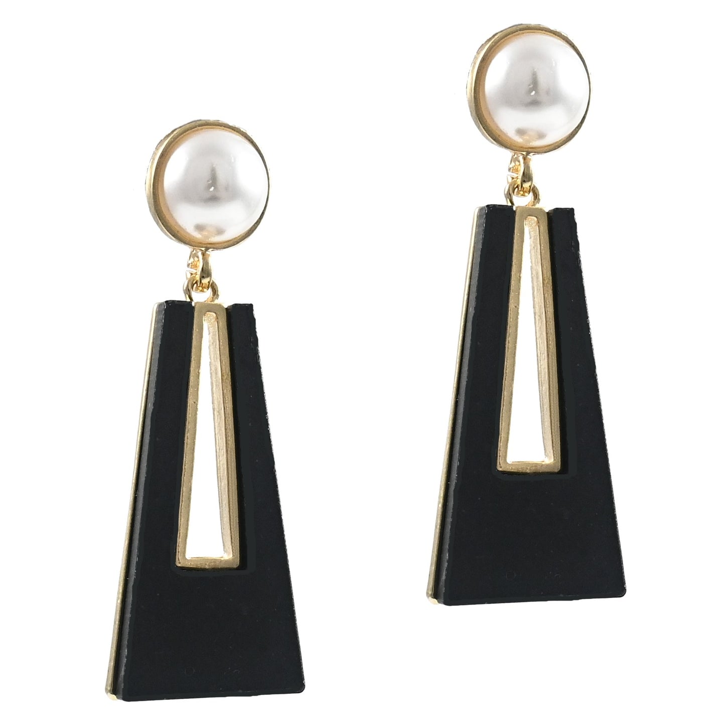 Black Western Earring with Pearls