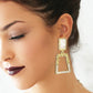 Western Gold Plated Dangle Earrings- White