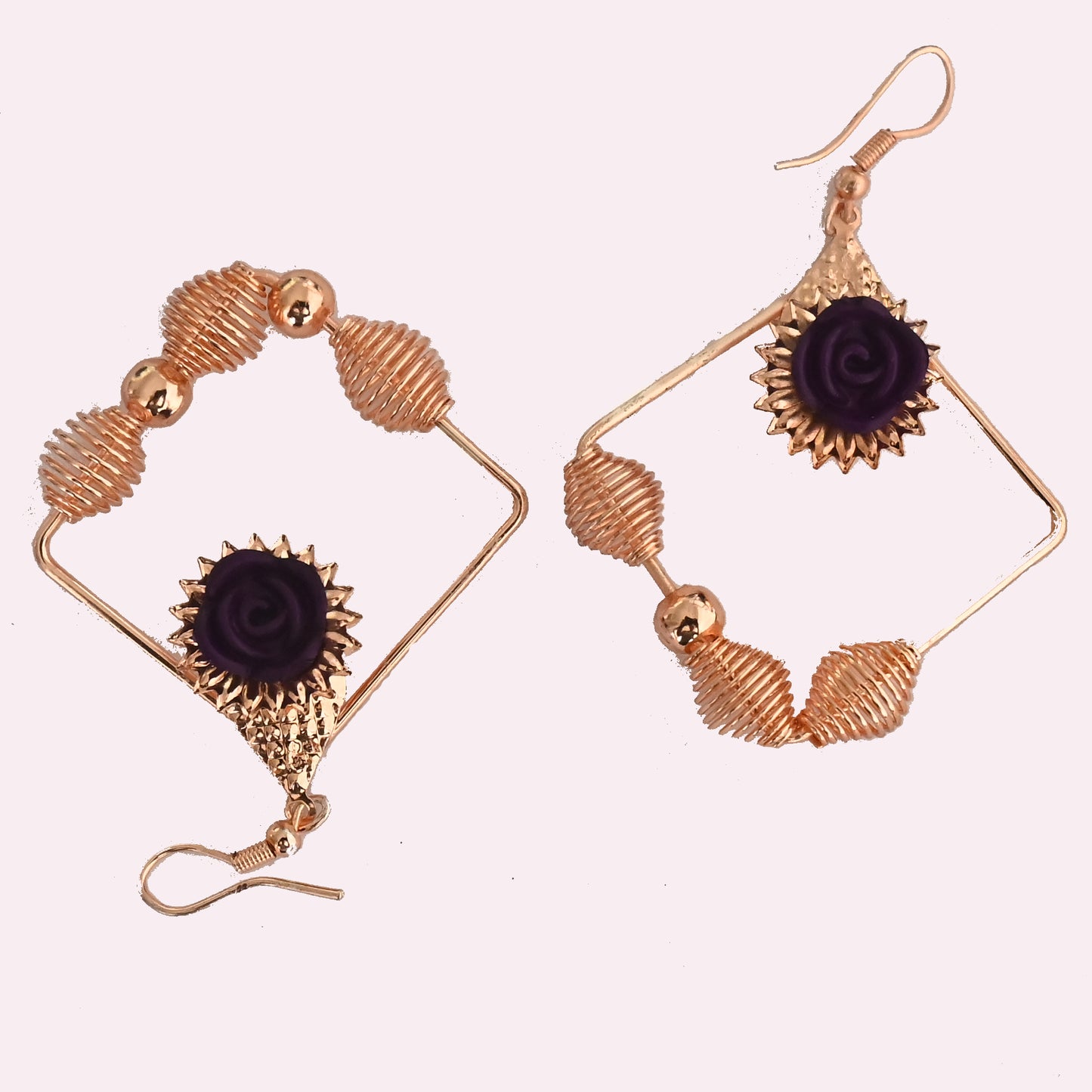 Gold Rose Earrings Combo