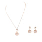 Rose Gold Plated Crystal Pendant Earrings Set