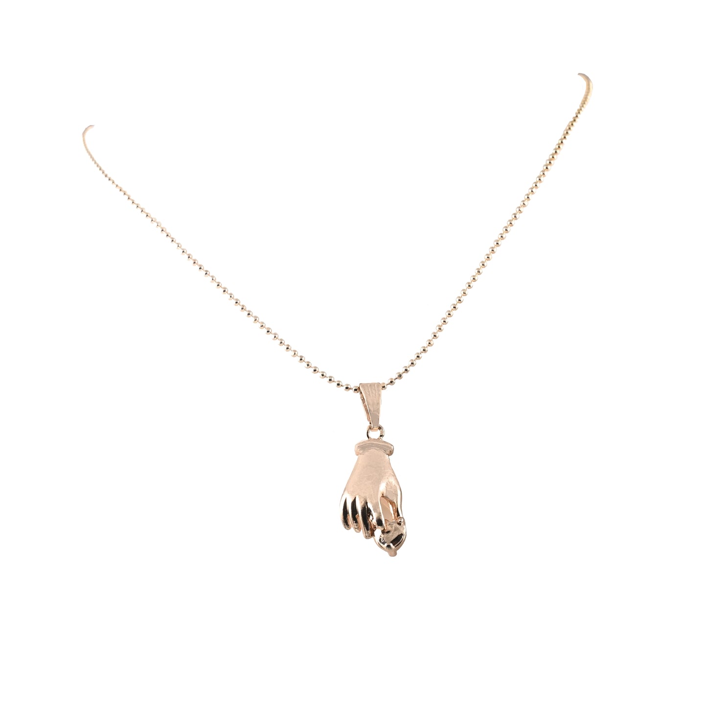 Gold Pendant Necklace- Hand Shape