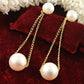 Long White Pearls Earrings - Combo