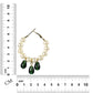 Hoop Earrings with White & Green Pearls