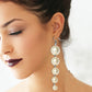 Long White Pearls Moti Earrings - Combo