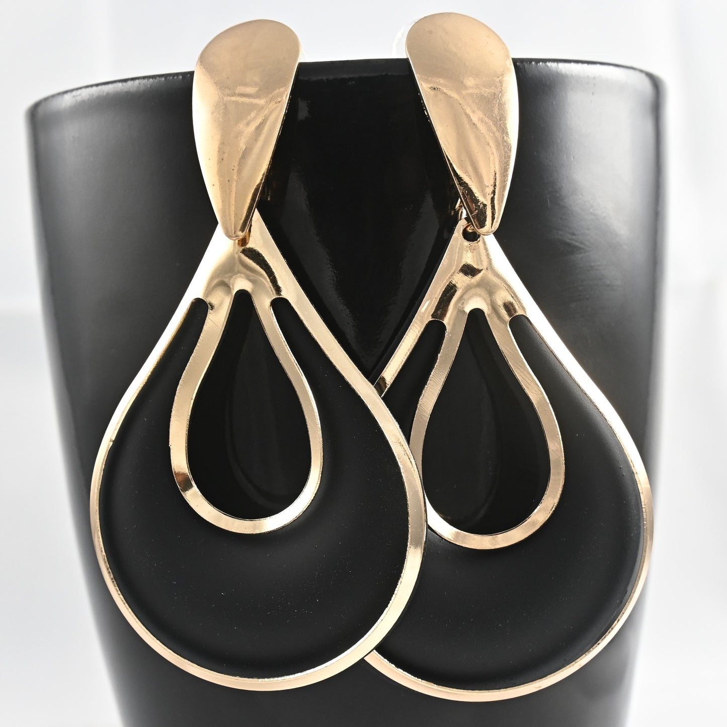 Golden Western Black Dangle Earrings