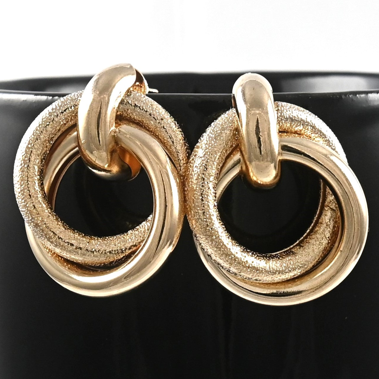 Golden Round Korean Earrings