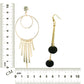 Golden Earrings Combo with Crystals & Black Ball