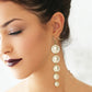 Long White Pearls Earrings - Combo