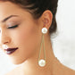 Long White Pearls Earrings - Combo