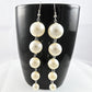 Long White Pearls Moti Earrings- Silver