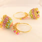 Multicolor Jhumka Earrings with Pearls