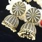 Golden Oxidised Jhumka Earrings with Pearls