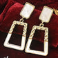 Western Gold Plated Dangle Earrings- White