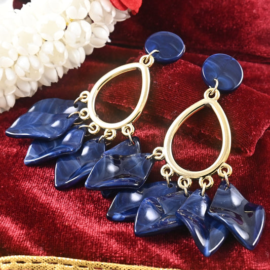 Gold Plated Blue Western Earring