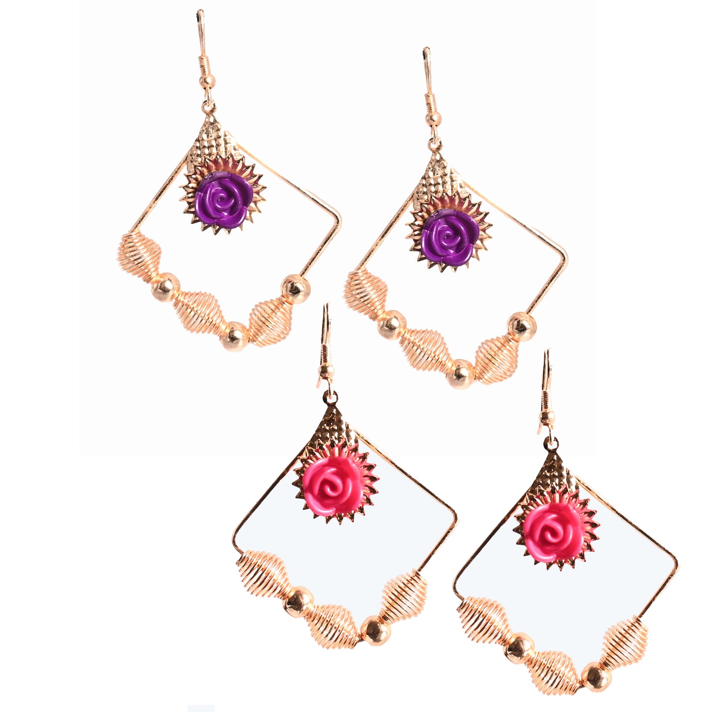 Golden Rose Earrings Combo