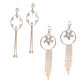 Golden Dangle Crystal Chain Earrings Combo