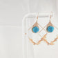 Gold Plated Rose Earrings- Sky Blue