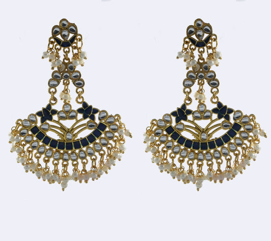 Gold Plated Chandbalis Earrings with Pearls