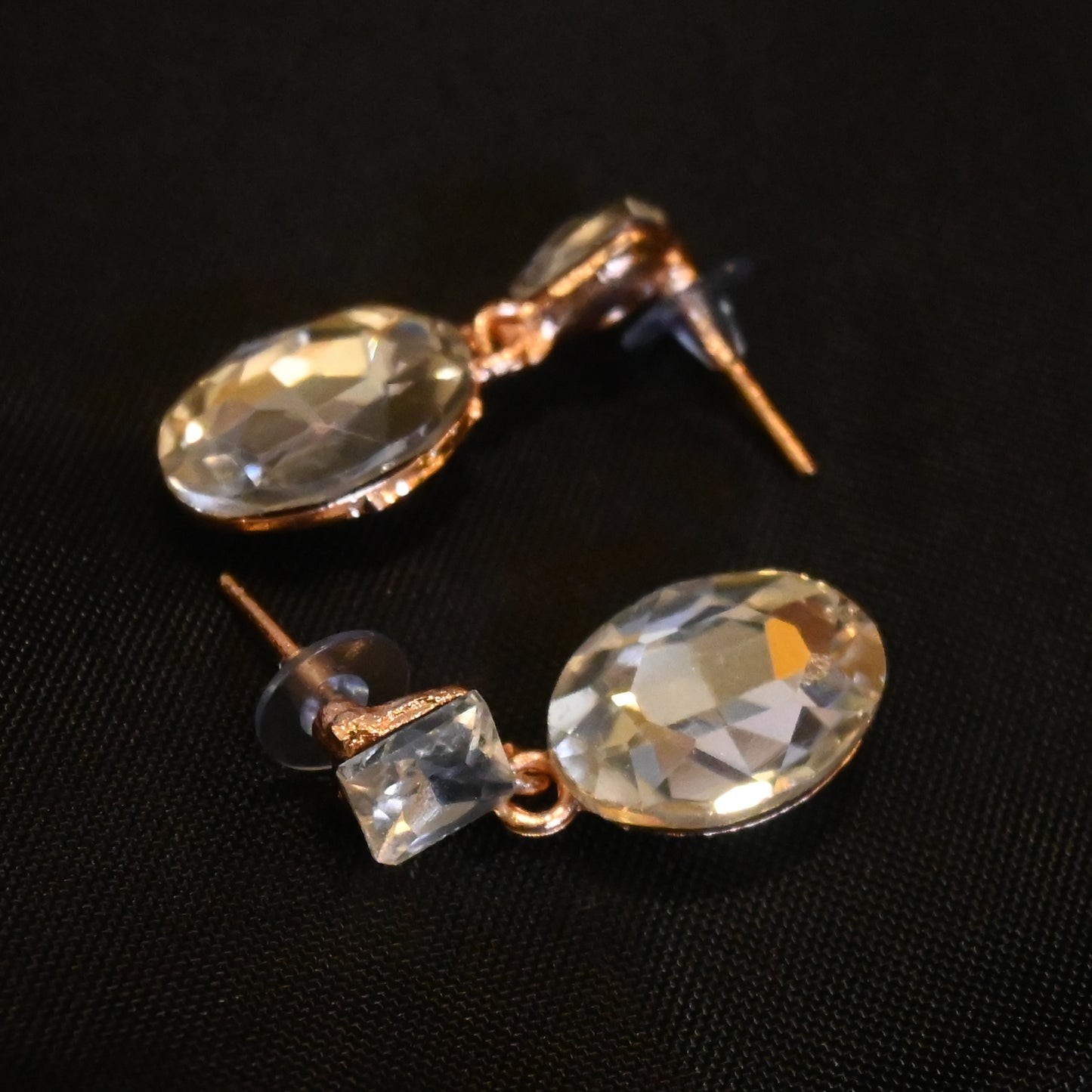 Stylish Gold Plated Crystal Earrings