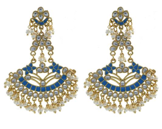 Gold Plated Chandbalis Earrings with Pearls