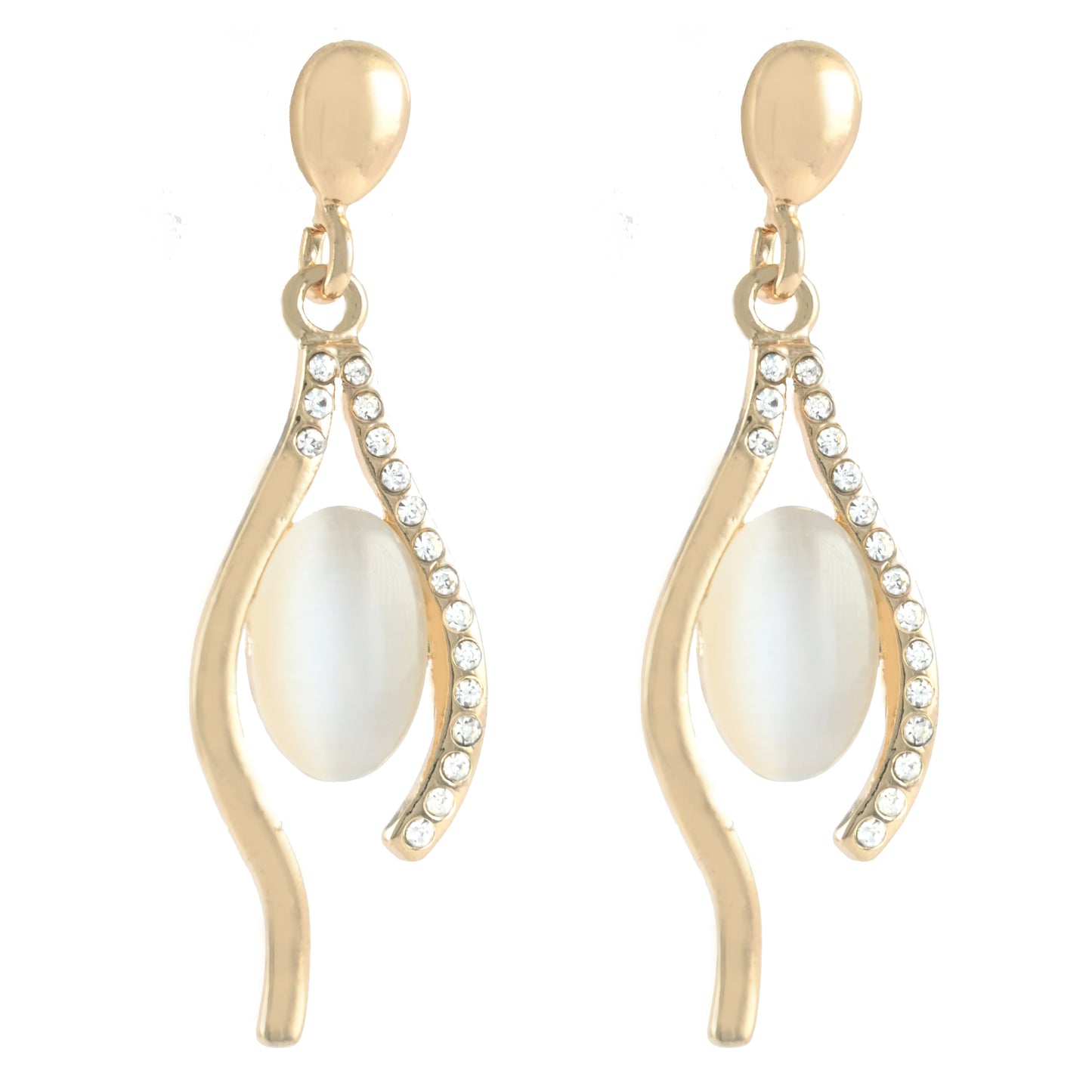 Stylish Gold Plated Crystal Earrings