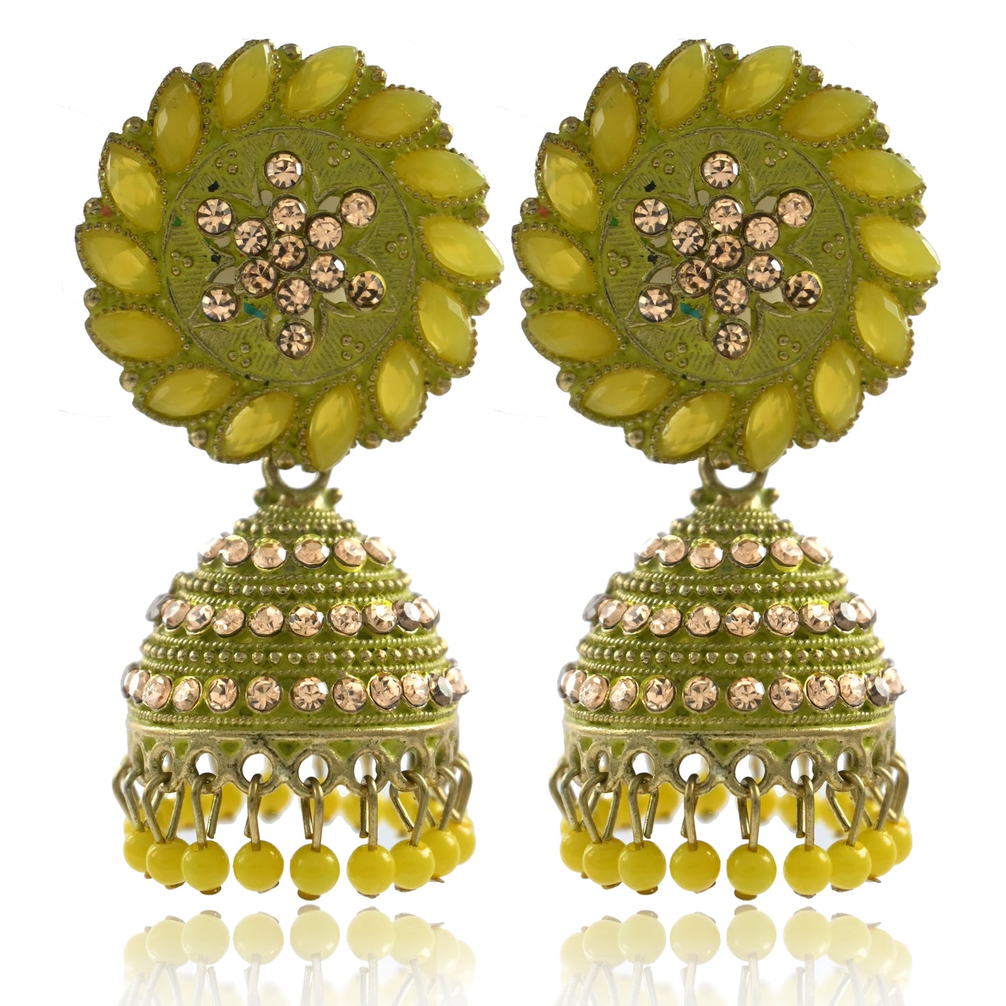 Gold Plated Jhumka Earrings with Pearls