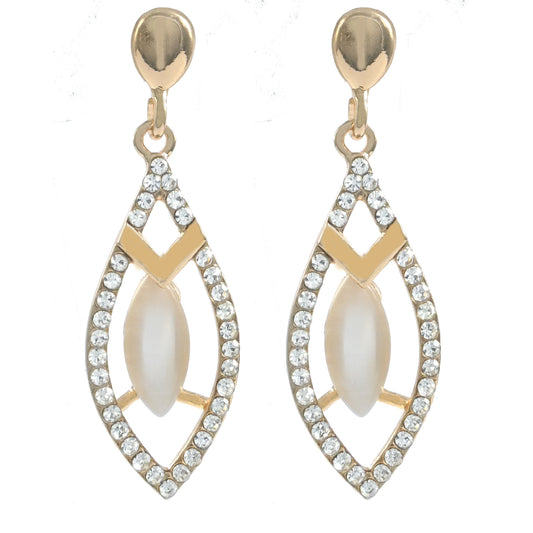 Stylish Gold Plated Crystal Earrings