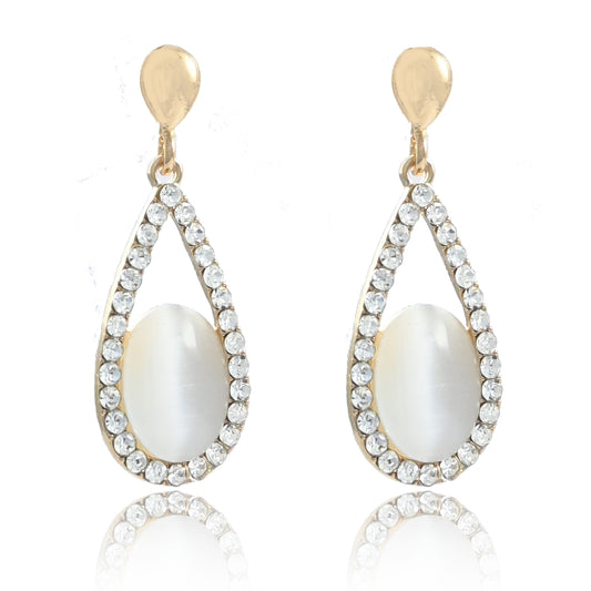 Stylish Gold Plated Crystal Earrings