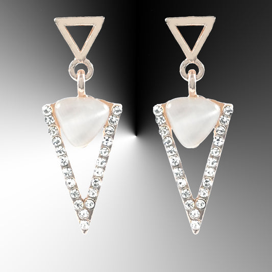 Stylish Gold Plated Crystal Earrings