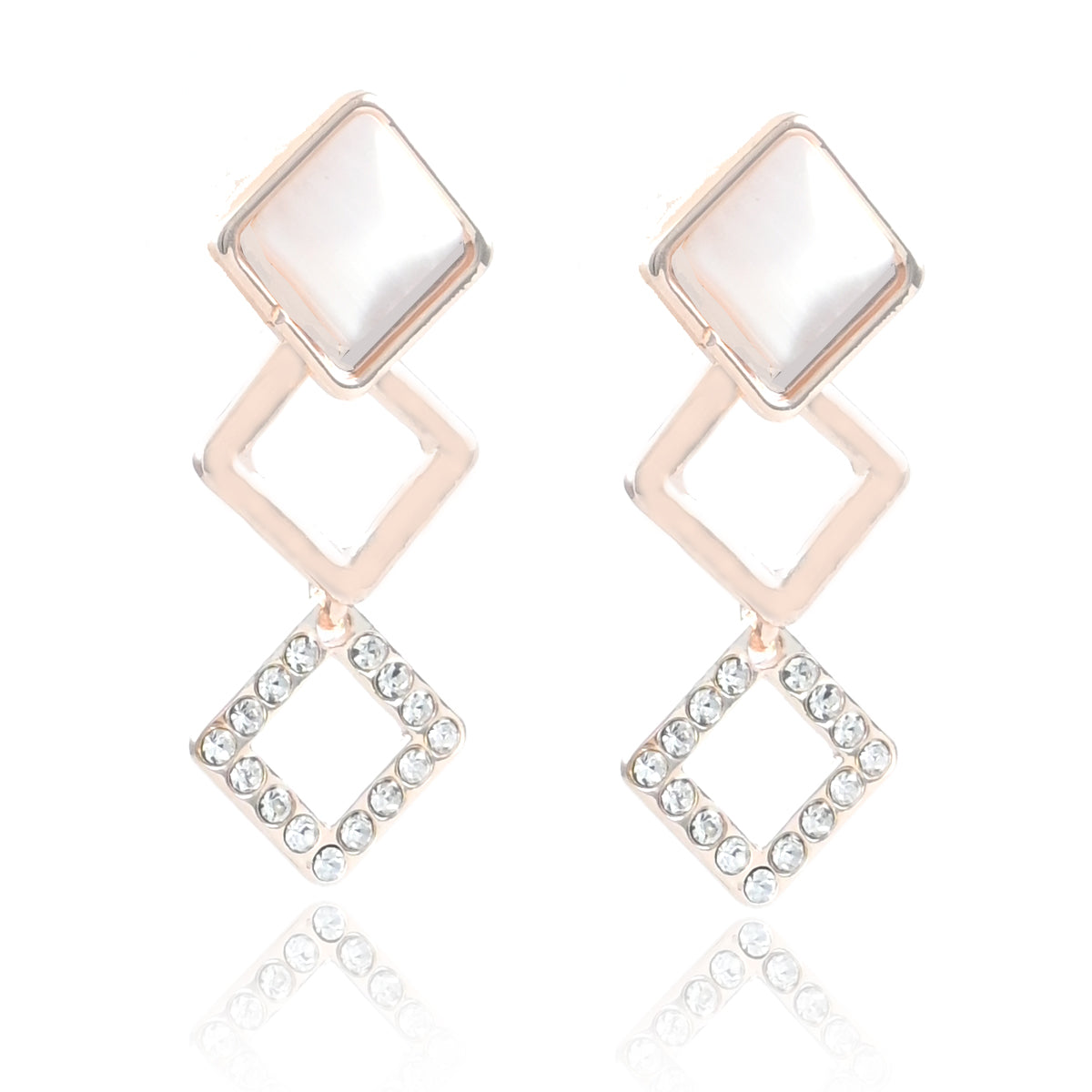 Stylish Gold Plated Crystal Earrings